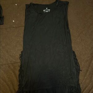 South Sky Black Fringe Tank Top